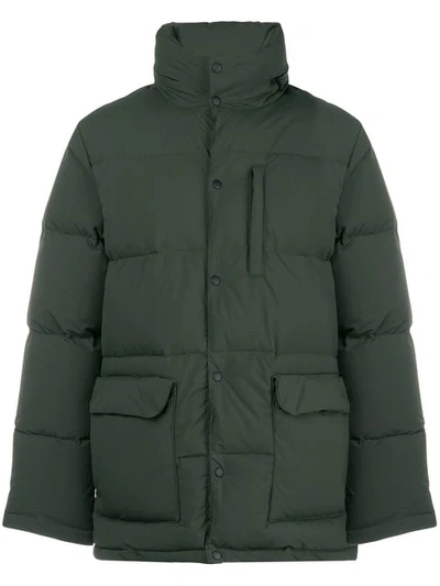 Shop Aspesi Hooded Padded Jacket In Green