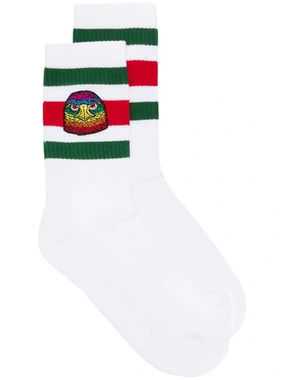 Shop Gucci Eagle Patch Socks In White