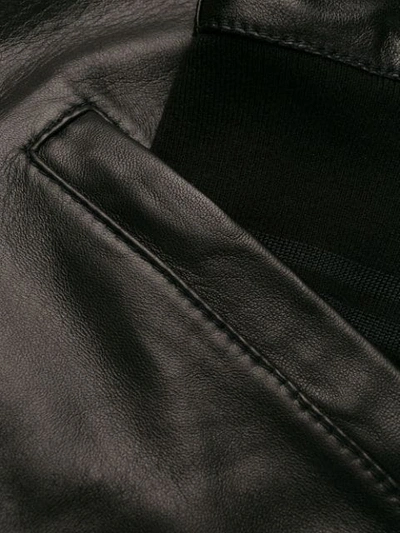 Shop Dolce & Gabbana Bomber-style Leather Jacket In Black