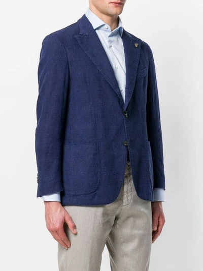 Gabriele Pasini Textured Single Breasted Blazer In Blue