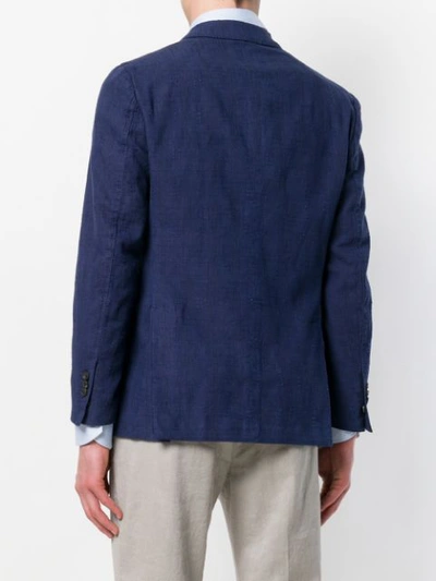 Shop Gabriele Pasini Textured Single Breasted Blazer In Blue