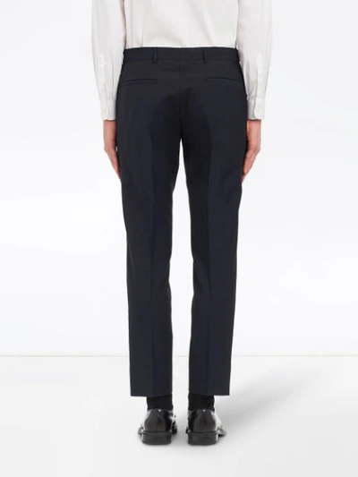 Shop Prada Straight Leg Trousers - Blue