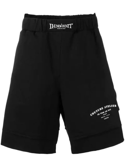Shop Ih Nom Uh Nit Layered Logo Running Shorts In Black