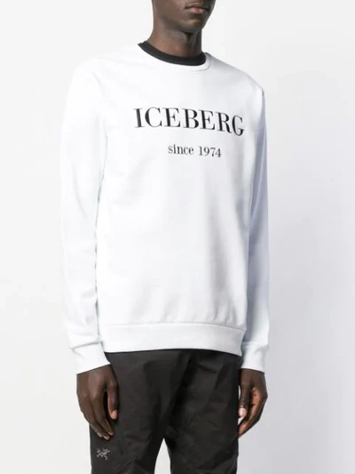 Shop Iceberg Logo Print Sweatshirt - White