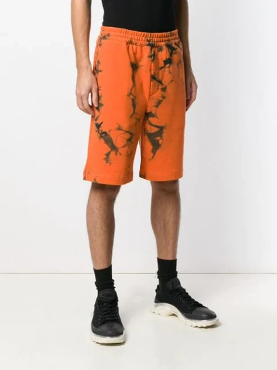 Shop Helmut Lang Die-dye Track Shorts In Orange
