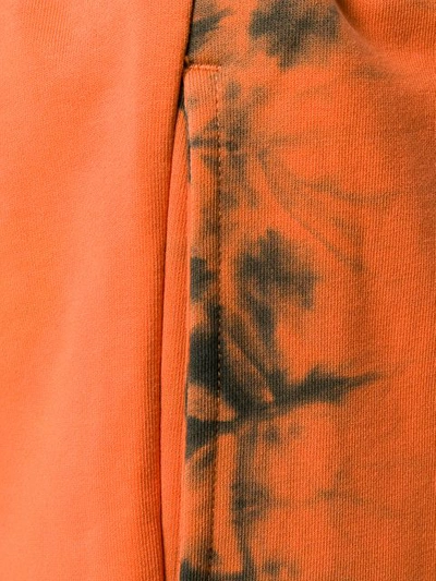 Helmut Lang Marbled Cotton Terry Shorts In Orange
