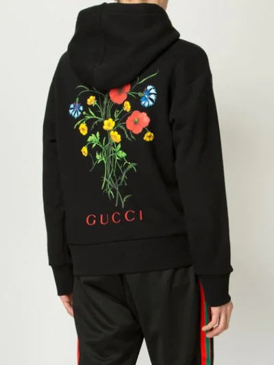 Shop Gucci Printed Hoodie In 1206 Black/red/multicolor