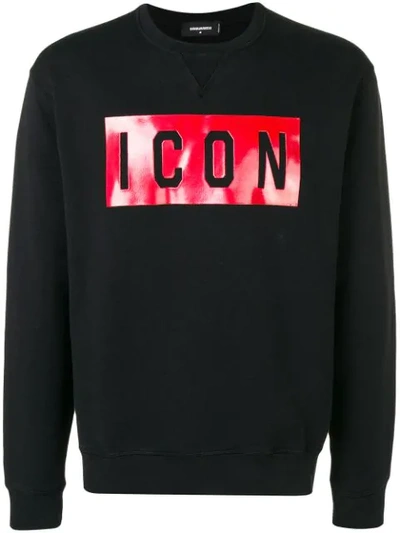 Shop Dsquared2 Icon Print Sweatshirt In Black