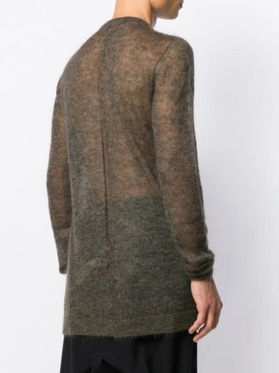 Shop Rick Owens Transparent Knitted Sweater In Brown