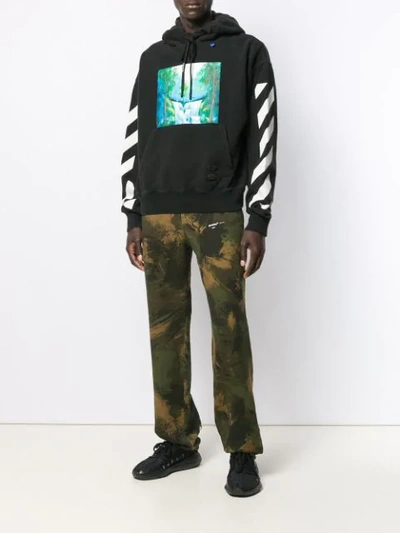 Shop Off-white Camouflage Track Trousers In Green