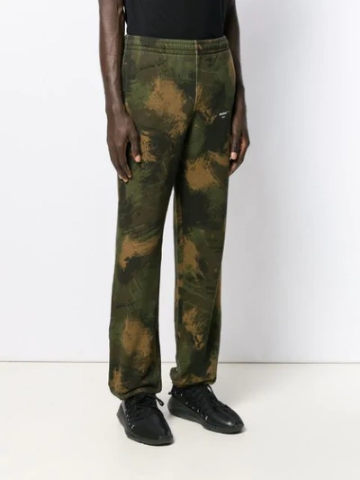 Shop Off-white Camouflage Track Trousers In Green