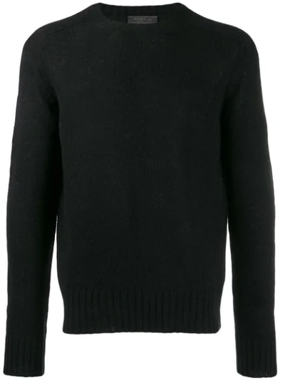 Shop Prada Shetland Design Sweater In Black