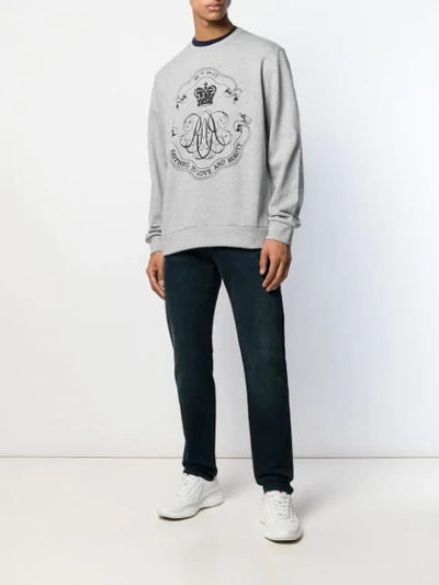 Shop Etro Contrast Logo Sweatshirt In Grey