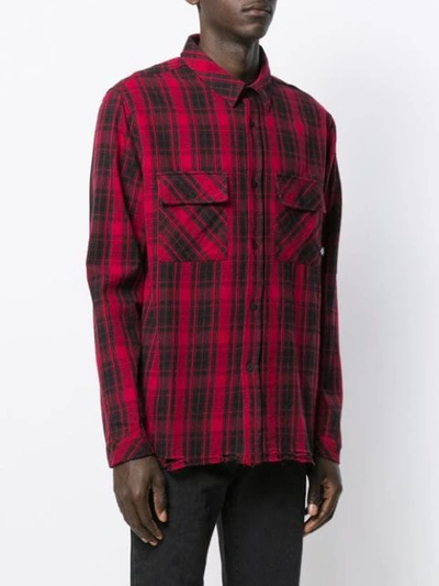 MARCELO BURLON COUNTY OF MILAN CHECK PRINT SHIRT - 红色