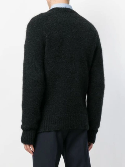 Shop Ami Alexandre Mattiussi Raglan Sleeves Crew Neck Sweater In Grey