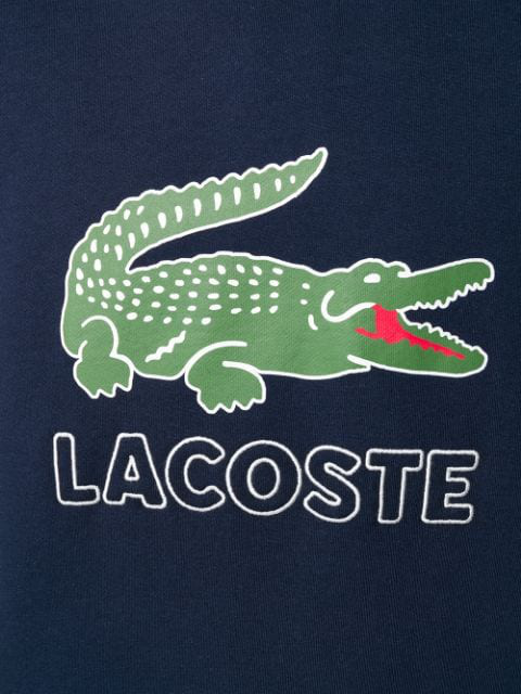 Lacoste Logo Print Sweatshirt In Blue | ModeSens