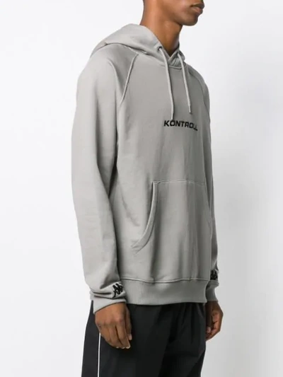 Shop Kappa Logo Embroidered Hoodie In Grey