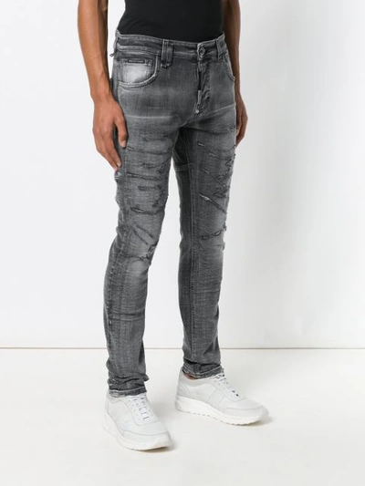 Shop Philipp Plein Remind Me Straight Cut Jeans In Grey