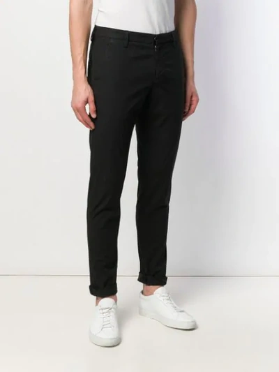 Shop Dondup Classic Chinos In Black