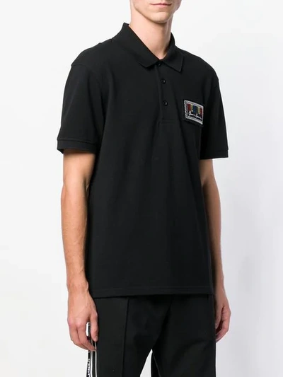 Shop Versus Logo Polo Shirt In Black