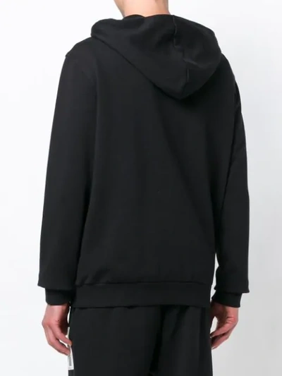 Shop Maison Margiela Zip Detail Hoodie In Black