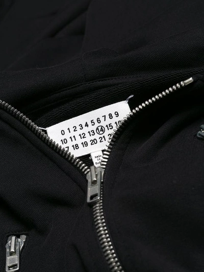 Shop Maison Margiela Zip Detail Hoodie In Black