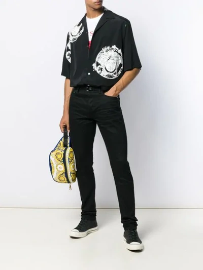 Shop Versace Medusa Printed Shirt In Black
