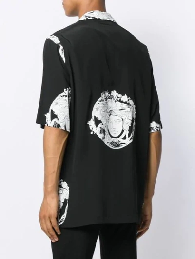 Shop Versace Medusa Printed Shirt In Black