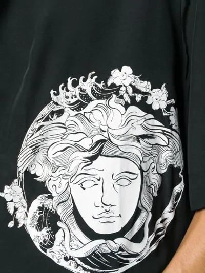 Shop Versace Medusa Printed Shirt In Black