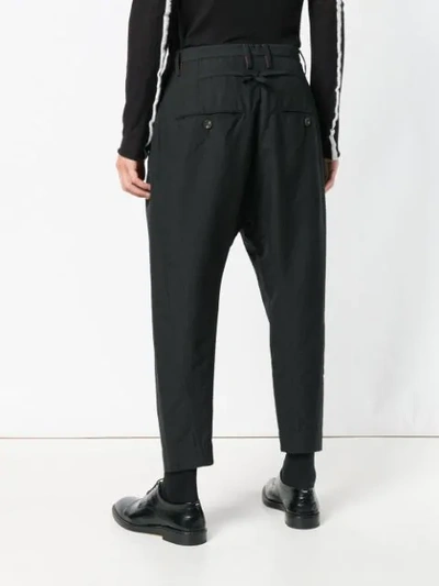 Shop Ziggy Chen Cropped Tapered Trousers - Black