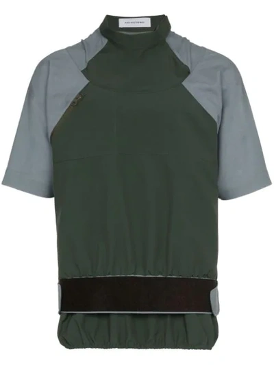 Shop Kiko Kostadinov Contrast Sleeve Velcro Waist T In Green