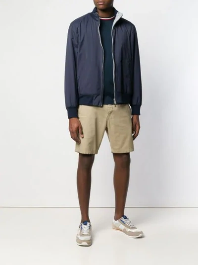 Shop Brunello Cucinelli Classic Bomber Jacket In Blue