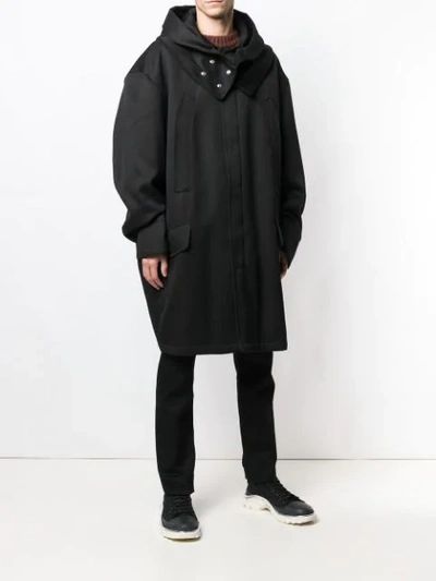 RAF SIMONS 超大款派克大衣 - 黑色
