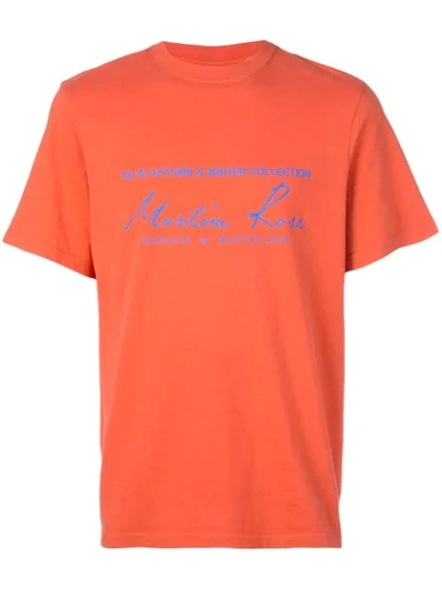 Shop Martine Rose Logo Print T-shirt In Orange