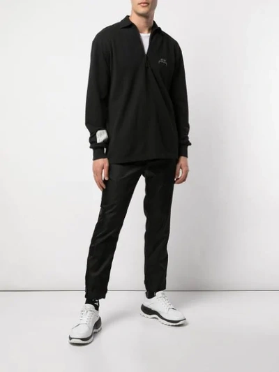 Shop A-cold-wall* Long Sleeve Polo Shirt - Black