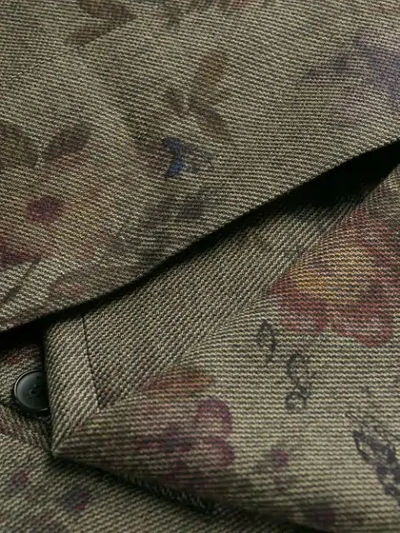 Shop Etro Floral Print Chinos In Grey