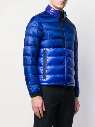 Shop Moncler Short Down Jacket In 738 Blue