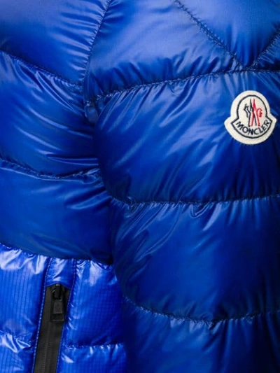 Shop Moncler Short Down Jacket In 738 Blue