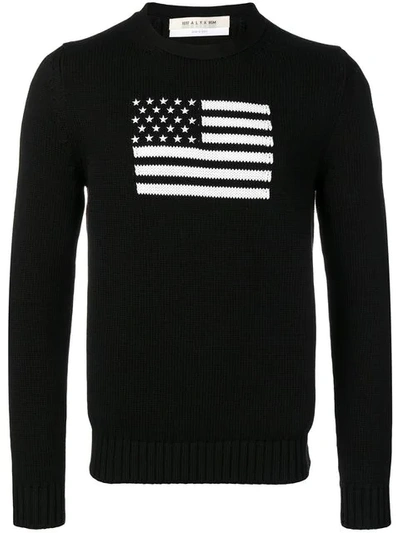 Shop Alyx Knitted Flag Jumper In Black