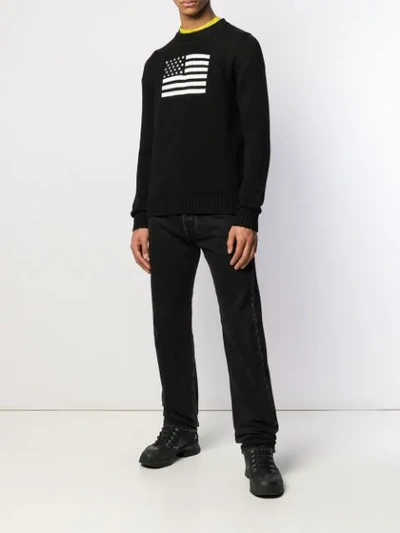 Shop Alyx Knitted Flag Jumper In Black