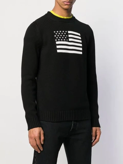 Shop Alyx Knitted Flag Jumper In Black