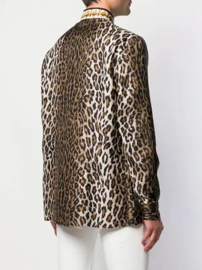 Shop Versace Leopard Print Shirt In Brown
