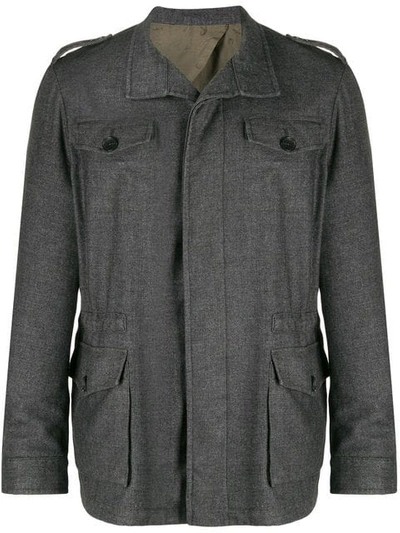 Shop Etro Multi Pocket Shirt Jacket - Grey
