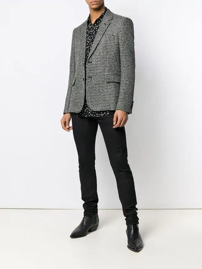 SAINT LAURENT PATTERNED BLAZER - 黑色