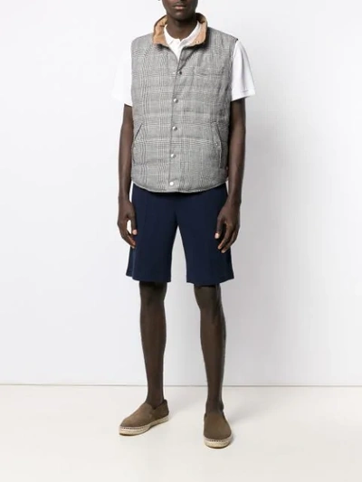 Shop Brunello Cucinelli Panelled Bermuda Shorts In Blue