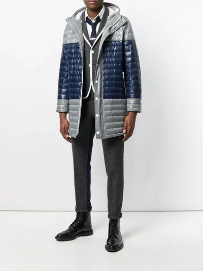 Shop Thom Browne Bicolour Down In Grey