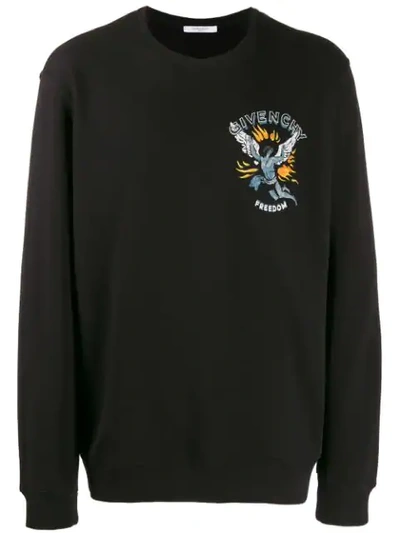 Shop Givenchy Freedom Print Sweatshirt In Black