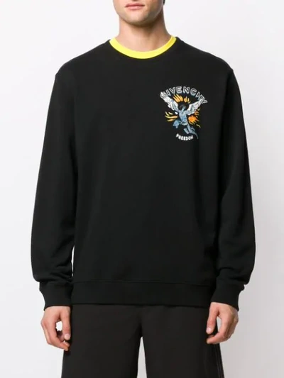 Shop Givenchy Freedom Print Sweatshirt In Black