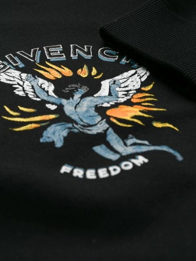 Shop Givenchy Freedom Print Sweatshirt In Black