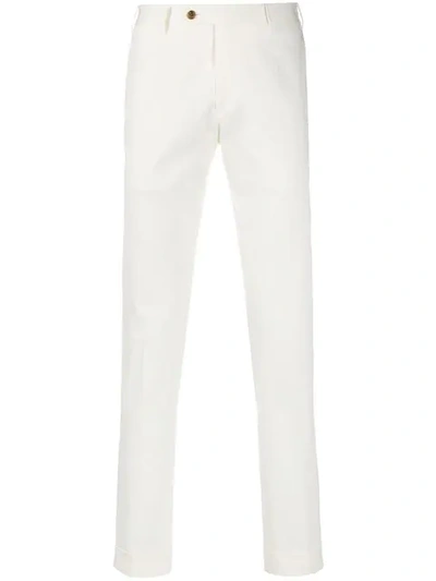 Shop Corneliani Slim-fit Trousers - White